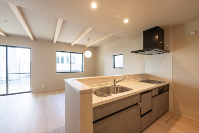  ��ƃX�y�[�X����������m�ۂ��ꂽ�L�b�`���B�H���̔z�V��H����̕Еt�������₷���Ǝ��̎��Ԃ��Z�k�ł��܂��B